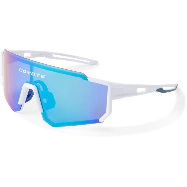 (取寄) コヨーテアイウェア コブラ サングラス - ポーラライズド ミラー レンズ Coyote Eyewear Cobra Sunglasses - Polarized Mirror Lens  White/Blue