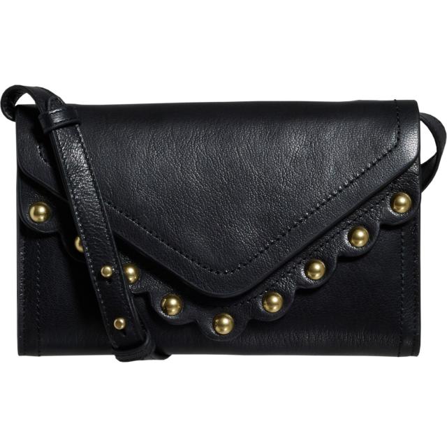 (取寄) ラッキーブランド ルース スカルプド クロスボディ バッグ - レザー Lucky Brand Ruth Scalloped Crossbody Bag - Leather Black