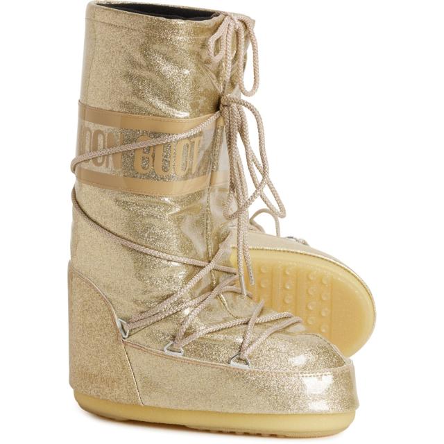 (取寄) レディース メイド イン ヨーロッパ アイコン グリッター ブーツ MOON BOOTS women Made in Europe Icon Glitter Boots (For Women)  004-Gold