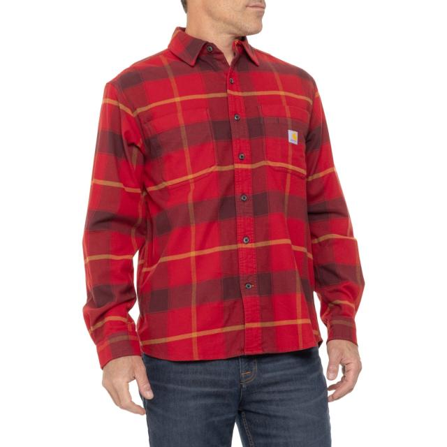 (取寄) カーハート ラギッド フレックス リラックスド-フィット フィット ミッドウエイト フランネル プレイド シャツ - ロング スリーブ Carhartt 106352 Rugged Flex Relaxed Fit Midweight Flannel Plaid Shirt - Long Sleeve Crabapple