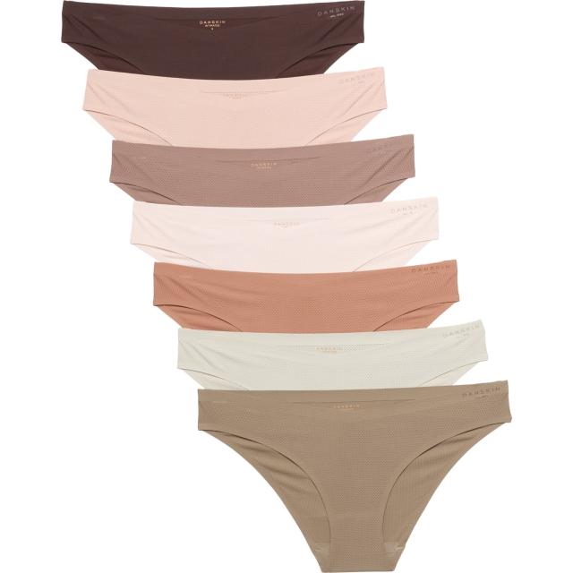 (取寄) ダンスキン ボンデッド ブリーザブル マイクロファイバー V-フロント パンティ - 7-パック, ビキニ ブリーフ Danskin Bonded Breathable Microfiber V-Front Panties - 7-Pack, Bikini Briefs  Ivy Slate/Tea Leaf/Silver Lake/Shale/Deep Chocolat