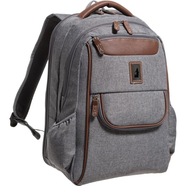 (取寄) ロンドン フォグ ウェストミンスター DLX バックパック - グレイ London Fog Westminster DLX Backpack - Grey Heather-Chestnut  Grey Heather/Chestnut