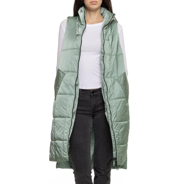 (取寄) キョーダンアウトドア パッカブル オーバーサイズ キルテッド ベスト - インサレーテッド Kyodan Outdoor Packable Oversized Knee-Length Quilted Vest - Insulated  Icerberg Green