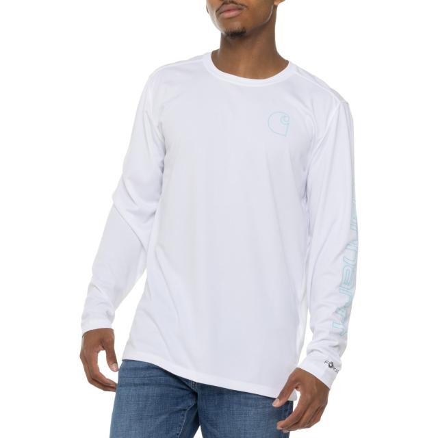 (取寄) カーハート フォース サン ディフェンダー ロゴ グラフィック T-シャツ - Upf 50以上, ロング スリーブ Carhartt 106164 Force Sun Defender Logo Graphic T-Shirt - UPF 50+, Long Sleeve White