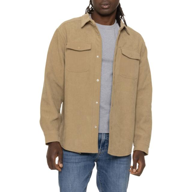 (取寄) ランズエンド クリフトン コーデュロイ シャツ ジャケット - フリース ラインド, スナップ フロント Lands' End Clifton Corduroy Shirt Jacket - Fleece Lined, Snap Front Sepia