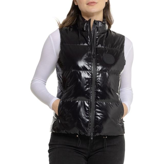 (取寄) G/フォア キルテッド ポリッシュ パファー ベスト - メリノ ウール ラインド, インサレーテッド G/FORE Quilted Polished Puffer Vest - Merino Wool Lined, Insulated  Onyx