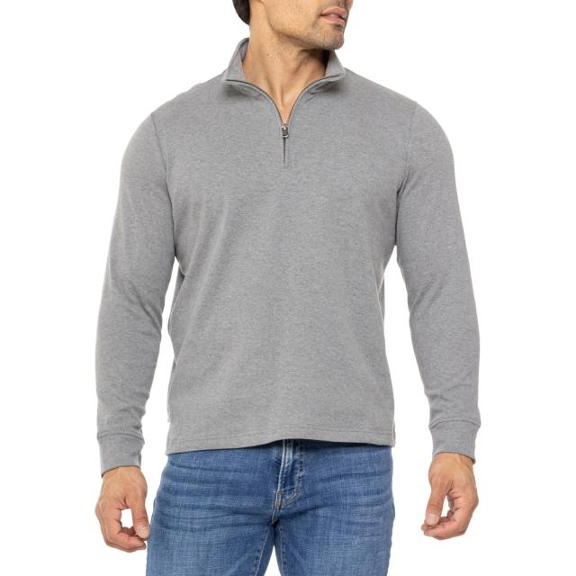 (取寄) フェア ハーバー ラーチモント シャツ - ジップ ネック, ロング スリーブ Fair Harbor Larchmont Shirt - Zip Neck, Long Sleeve  Heather Grey