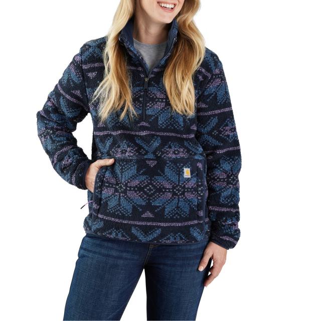 (取寄) カーハート プラス ルーズ フィット フリース シャツ - ジップ ネック, ロング スリーブ Carhartt 106470 Plus Loose Fit Fleece Shirt - Zip Neck, Long Sleeve Navy Fairisle