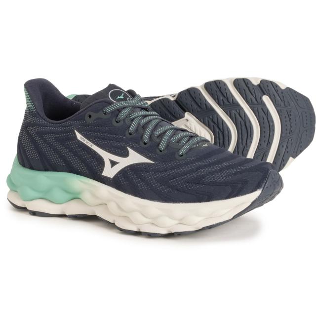 (取寄) ミズノ レディース ウェーブ スカイ 8 ランニング シューズ Mizuno women Wave Sky 8 Running Shoes (For Women)  India Ink-Silver