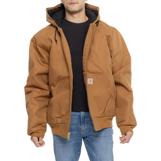 (取寄) カーハート 103940 ビッグ アンド トール ダック アクティブ キルテッド フランネル-ラインド ジャケット - インサレーテッド Carhartt 103940 Big and Tall Duck Active Quilted Flannel-Lined Jacket - Insulated Carhartt Brown