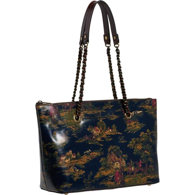 (取寄) パトリシア ナッシュ ベル プリンテッド トート バッグ - レザー Patricia Nash Belle Printed Tote Bag - Leather  Kent Countryside Printの通販は