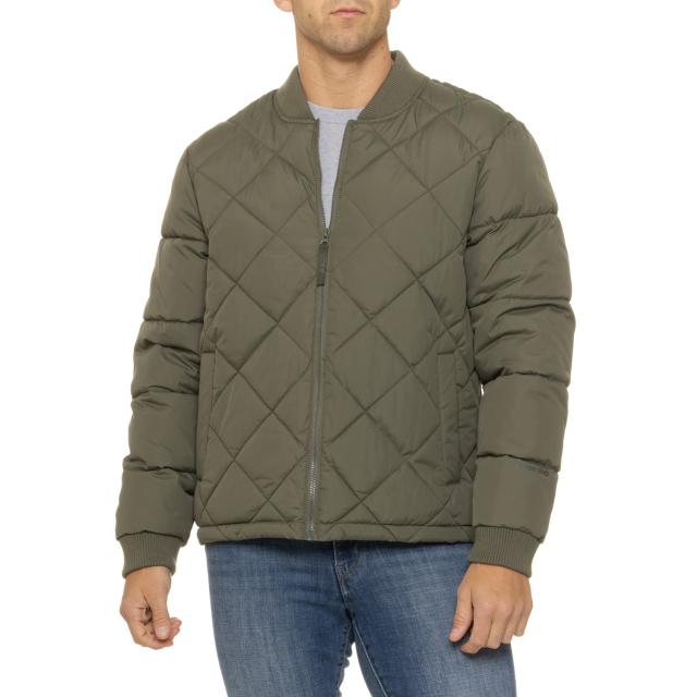 (取寄) ランズエンド ダイヤモンド-キルト ジャケット - インサレーテッド Lands' End Diamond-Quilted Jacket - Insulated Olive