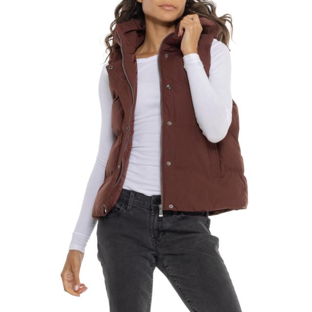 (取寄) キョーダンアウトドア ショート キルテッド フーデット パファー ベスト - インサレーテッド Kyodan Outdoor Short Quilted Hooded Puffer Vest - Insulated  Bitter Chocolate