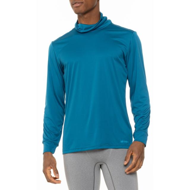 (取寄) ホットチリ ピーチ スキンズ ロールズ タートルネック ベース レイヤー トップ - Upf 30+, ロング スリーブ Hot Chillys Peach Skins Rolls Turtleneck Base Layer Top - UPF 30+, Long Sleeve  Aerial Blue