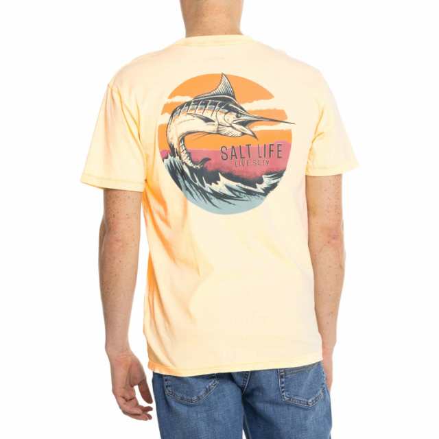 (取寄) ソルトライフ マーリン ショー グラフィック T-シャツ - ショート スリーブ SALT LIFE Salt-Washed Marlin Show Graphic T-Shirt - Short Sleeve  Golden Hazeの通販は