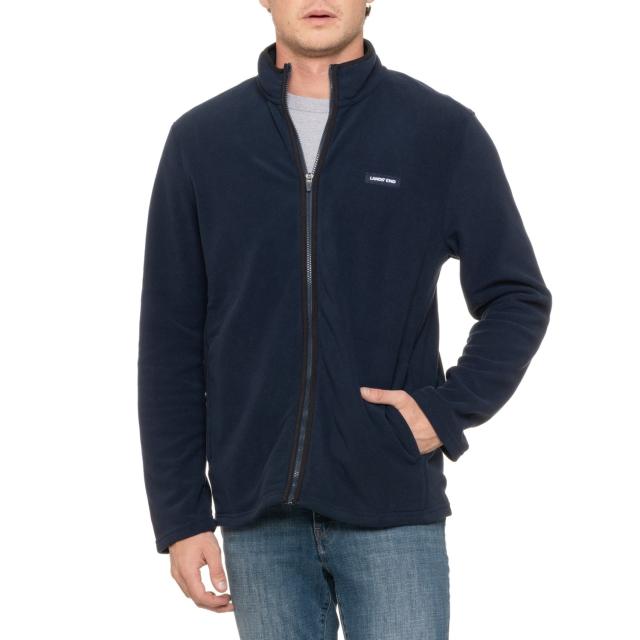 (取寄) ランズエンド ポラール フリース ソフト フィール ジャケット - フル ジップ Lands' End Polar Fleece Soft Feel Jacket - Full Zip Navy