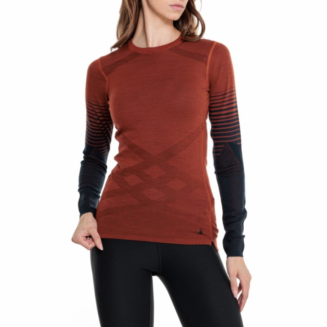 (取寄) スマートウール イントラニット メリノ ベース レイヤー トップ - メリノ ウール, ロング スリーブ SmartWool Intraknit Merino Base Layer Top - Merino Wool, Long Sleeve Nts Pecan Brown-Deep Navyの通販は 15,017円