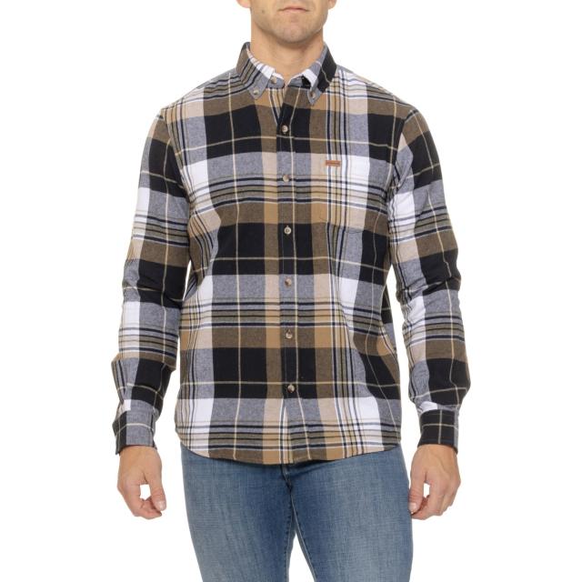 (取寄) ランズエンド キャンプサイド フランネル シャツ - ロング スリーブ Lands' End Campside Flannel Shirt - Long Sleeve Khaki Plaid