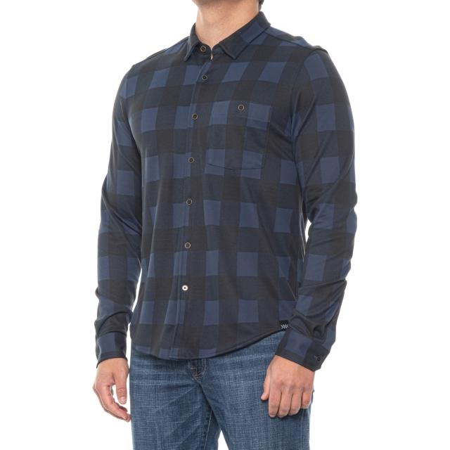 (取寄) ローン ハーディ フランネル シャツ - ロング スリーブ Rhone Hardy Flannel Shirt - Long Sleeve  Navy Buffalo Checkの通販は