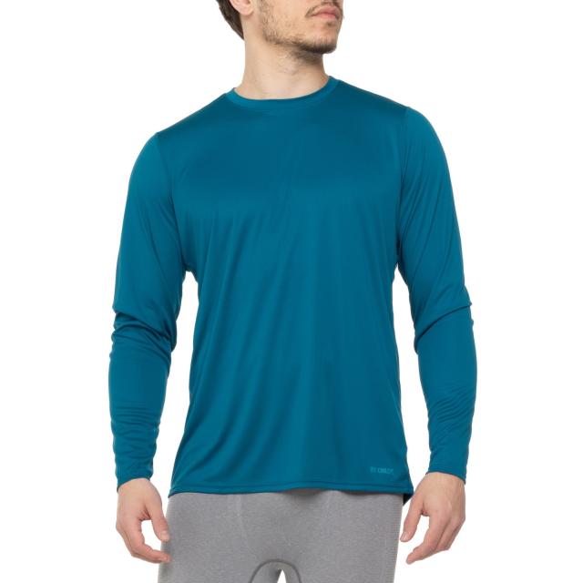 (取寄) ホットチリ ピーチ スキンズ クルー ネック ベース レイヤー トップ - Upf 30+, ロング スリーブ Hot Chillys Peach Skins Crew Neck Base Layer Top - UPF 30+, Long Sleeve  Aerial Blue