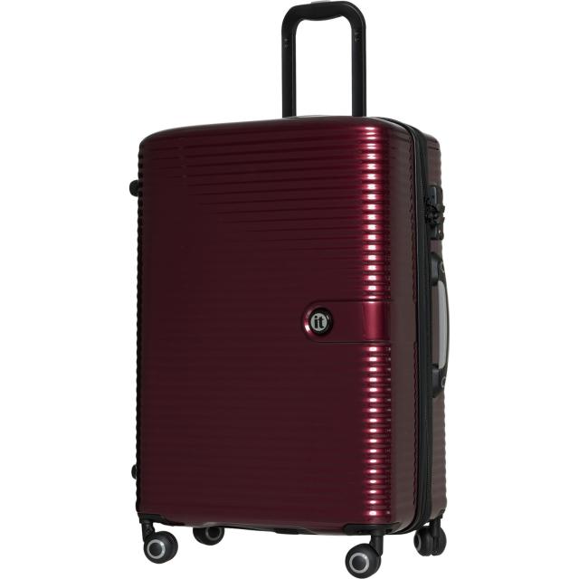 (取寄) ITラゲッジ 27.4インチ ヘリクシアン スピナー スーツケース - ハードサイド, エクスパンダブル, ワイン レッド IT Luggage 27.4” Helixian Spinner Suitcase - Hardside, Expandable, Wine Red  Wine Red