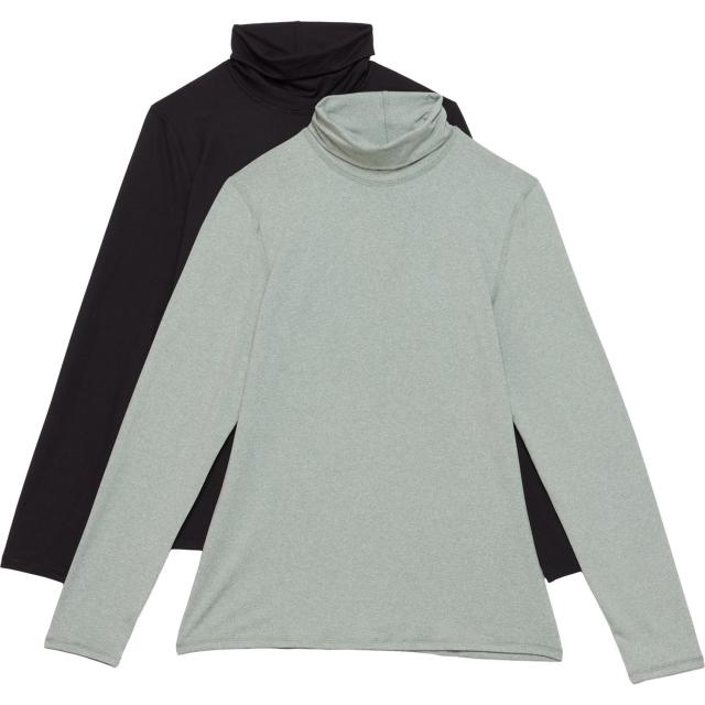 (取寄) キョーダンアウトドア タートルネック ベース レイヤー トップス - 2-パック, ロング スリーブ Kyodan Outdoor Turtleneck Base Layer Tops - 2-Pack, Long Sleeve  Iceberg Green Heather/Solid Black