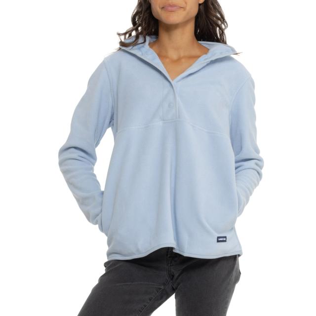 (取寄) ランズエンド ライトウェイト パウダー フリース セーター - スナップ ネック Lands' End Lightweight Powder Fleece Sweater - Snap Neck Light Blue