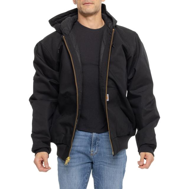 (取寄) カーハート 103940 ビッグ アンド トール ダック アクティブ キルテッド フランネル-ラインド ジャケット - インサレーテッド Carhartt 103940 Big and Tall Duck Active Quilted Flannel-Lined Jacket - Insulated Black