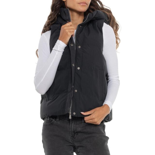 (取寄) キョーダンアウトドア ショート キルテッド フーデット パファー ベスト - インサレーテッド Kyodan Outdoor Short Quilted Hooded Puffer Vest - Insulated  Black