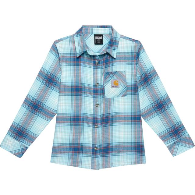 (取寄) カーハート リトル ガールズ ポケット フランネル シャツ - ロング スリーブ Carhartt Little Girls CE915 Pocket Flannel Shirt - Long Sleeve Bright Blueの通販は 5,246円