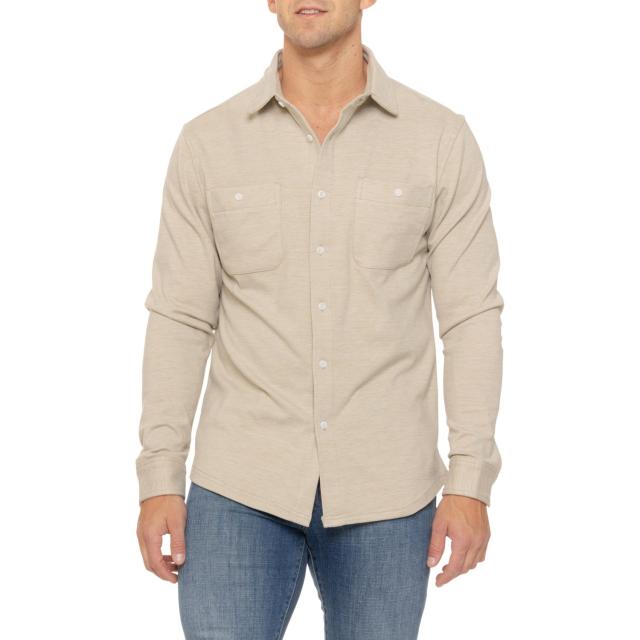 (取寄) クイックシルバー フリー ニット ボタンアップ シャツ - ロング スリーブ Quiksilver Free Knit Button-Up Shirt - Long Sleeve  Plaza Taupe