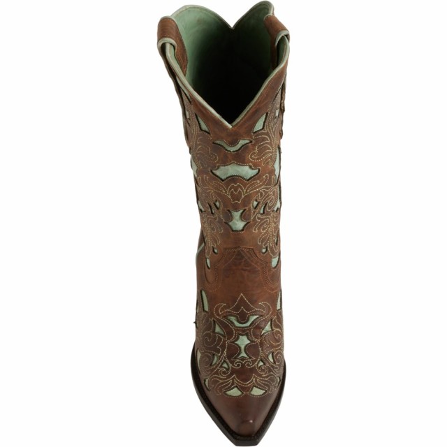 (取寄) レディース スニップ トゥ カウボーイ ブーツ BLACK STAR women Gruene Snip Toe Cowboy Boots (For Women)  Cafe/Sageの通販は