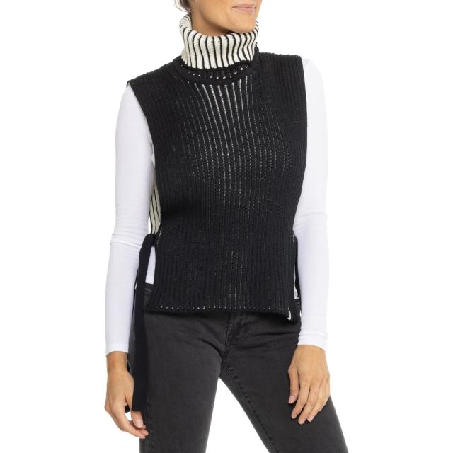 (取寄) ダーレオブノルウェー スカルスティン タートルネック ベスト - ウール Dale of Norway Skarstind Turtleneck Vest - Wool  Black Offwhite
