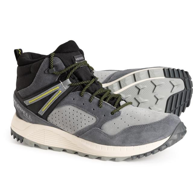 (取寄) メレル メンズ ワイルドクロスウッド レザー ミッド ハイキング ブーツ Merrell men Wildwood Leather Mid Hiking Boots (For Men)  Graniteの通販は