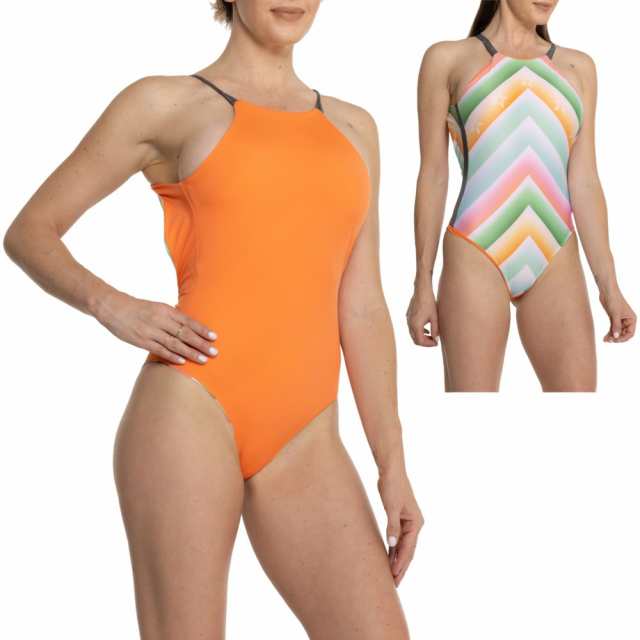 (取寄) パーフェクトモーメント サーペンタイン ワンピース スイムスーツ - リバーシブル PERFECT MOMENT Serpentine One-Piece Swimsuit - Reversible  Rainbow Chevron/Orangeの通販は
