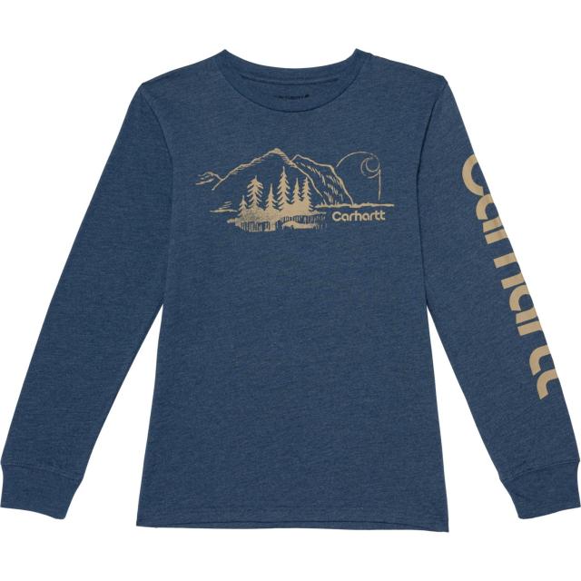 (取寄) カーハート ビッグ ボーイズ マウンテンスケープ T-シャツ - ロング スリーブ Carhartt Big Boys CA6601 Mountainscape T-Shirt - Long Sleeve Dk. Denim Heatherの通販は 5,349円