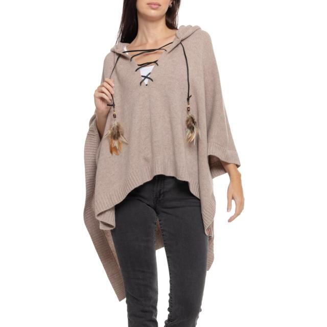 (取寄) グレイソン フーデット カフタン - ウール-カシミヤ ブレンド Greyson Elu Hooded Kaftan - Wool-Cashmere Blend  Fawn Heather