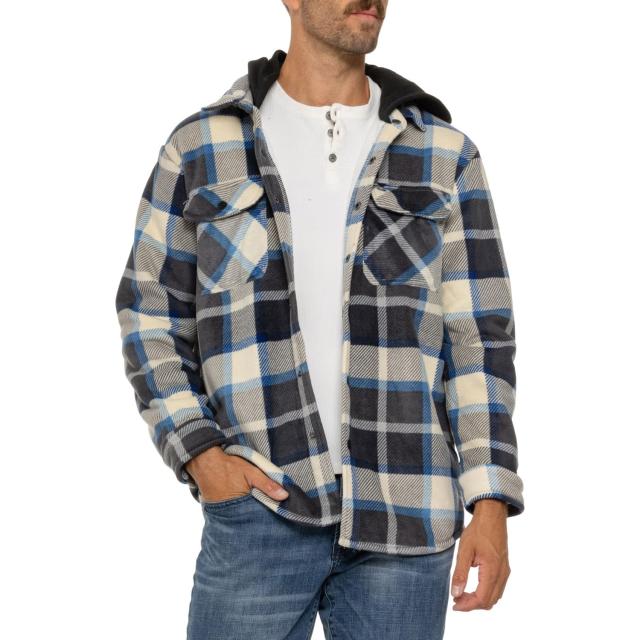 (取寄) クイックシルバー フーデット フリース スナップ-フロント シャツ ジャケット Quiksilver Hooded Fleece Snap-Front Shirt Jacket  Iron