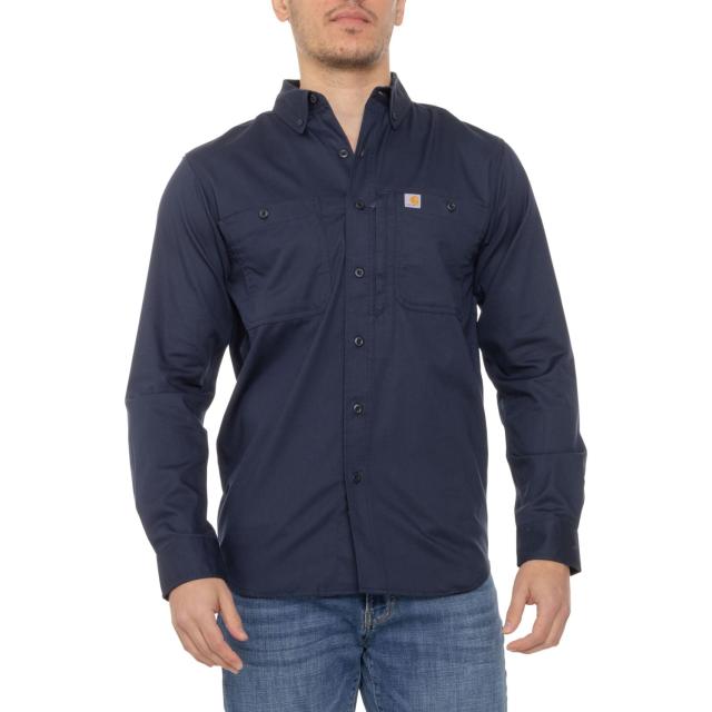 (取寄) カーハート ビッグ アンド トール ラギッド プロ リラックスド-フィット フィット キャンバス シャツ - ロング スリーブ Carhartt 102538 Big and Tall Rugged Pro Relaxed Fit Canvas Shirt - Long Sleeve Navy