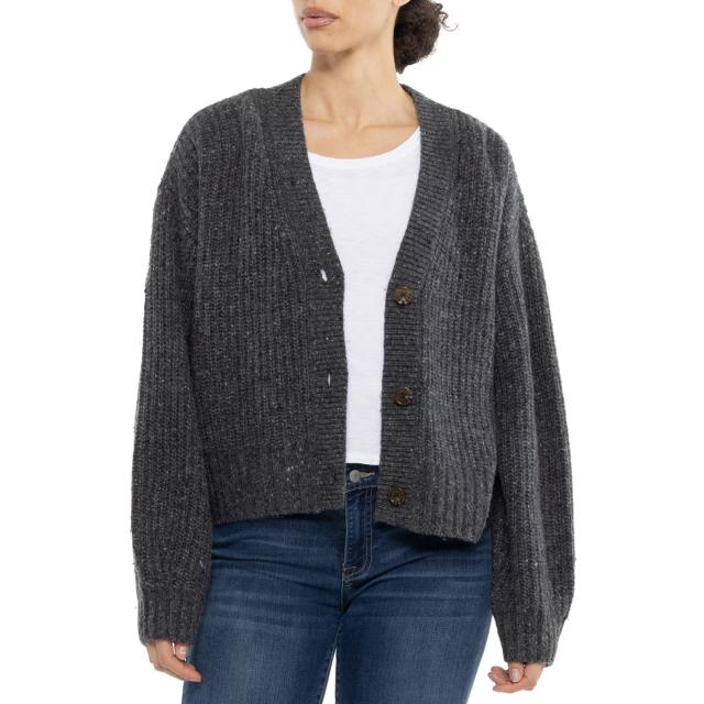 (取寄) スマートウール コージー ロッジ クロップド カーディガン セーター - メリノ ウール SmartWool Cozy Lodge Cropped Cardigan Sweater - Merino Wool Charcoal Heather