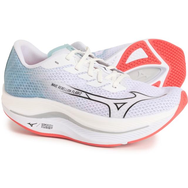 (取寄) ミズノ レディース ウェーブ リベリオン フラッシュ 2 ランニング シューズ Mizuno women Wave Rebellion Flash 2 Running Shoes (For Women)  White-Black