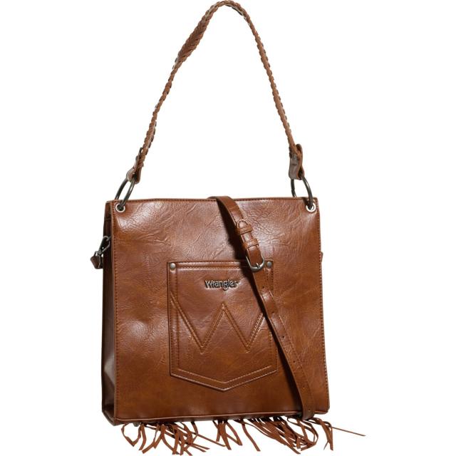 (取寄) ラングラー ツールド スリング クロスボディ バッグ ウィズ フリンジ Wrangler Tooled Sling Crossbody Bag with Fringe  Brown