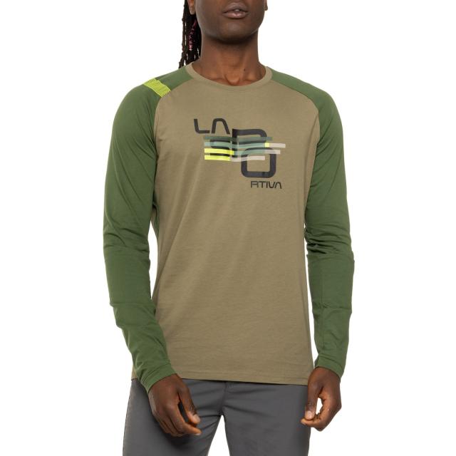 (取寄) スポルティバ ストライプ キューブ T-シャツ - ロング スリーブ La Sportiva Stripe Cube T-Shirt - Long Sleeve  Turtle/Forestの通販は