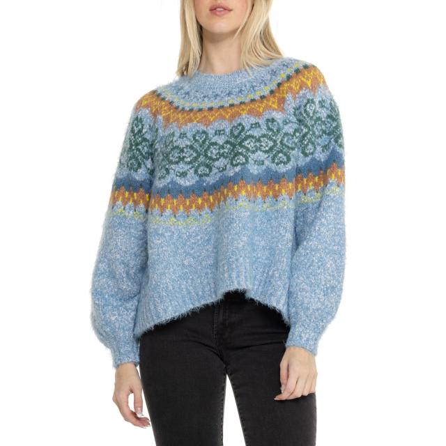 (取寄) フリーピープル フェスティアル フロスト セーター Free People Festive Frost Sweater  Ice Blue Combo