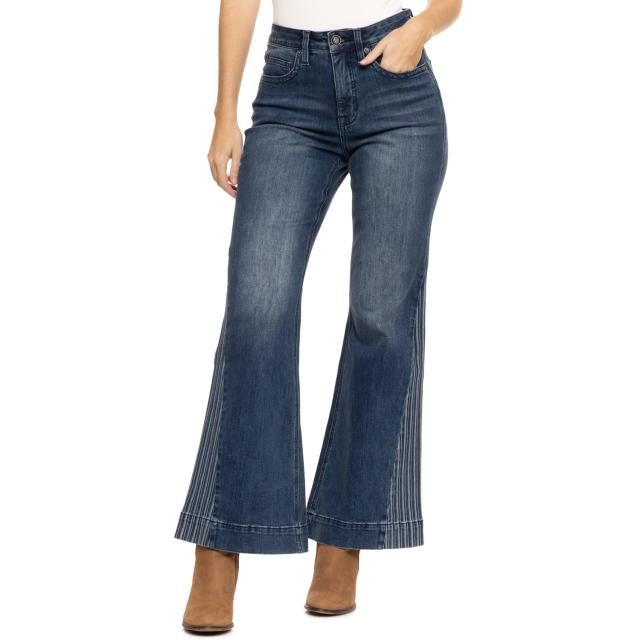 (取寄) サイド インサート トラウザー ジーンズ - ハイ ライズ Rock & Roll Denim Side Insert Trouser Jeans - High Rise  Dark Wash