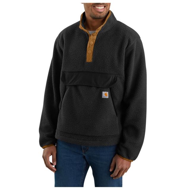 (取寄) カーハート 104991 ビッグ アンド トール リラックスド-フィット フィット フリース ジャケット - スナップ ネック Carhartt 104991 Big and Tall Relaxed Fit Fleece Jacket - Snap Neck Black