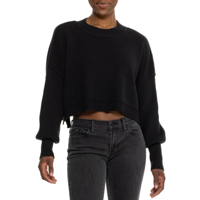 (取寄) フリーピープル イージー ストリート クロップ セーター Free People Easy Street Crop Sweater  Black