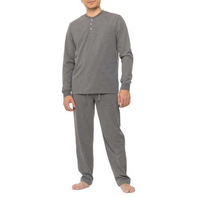 (取寄) エディーバウアー ドリーム ニット ラウンジ ヘンリー シャツ アンド パンツ セット - ロング スリーブ Eddie Bauer Dream Knit Lounge Henley Shirt and Pants Set - Long Sleeve  Charcoal