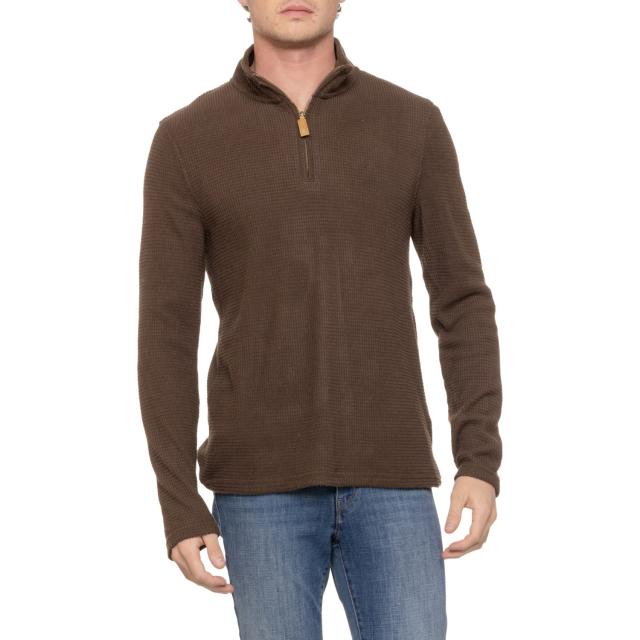 (取寄) ワッフル-ニット シャツ - ジップ ネック, ロング スリーブ unknown Waffle-Knit Shirt - Zip Neck, Long Sleeve  Dark Brown