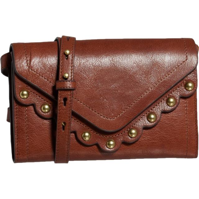 (取寄) ラッキーブランド ルース スカルプド クロスボディ バッグ - レザー Lucky Brand Ruth Scalloped Crossbody Bag - Leather Whiskey